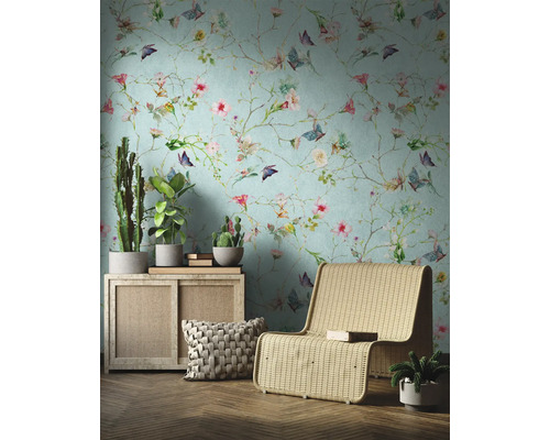 Vliesbehang 38268-1 The Wall Vlinders en Bloemen 3-delige set 159 x 280 cm