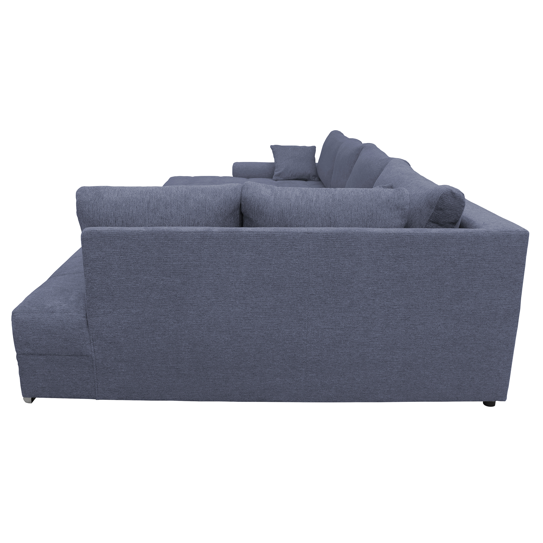 Wohnlandschaft - navy - Liegefunktion und Staukasten - Recamiere links