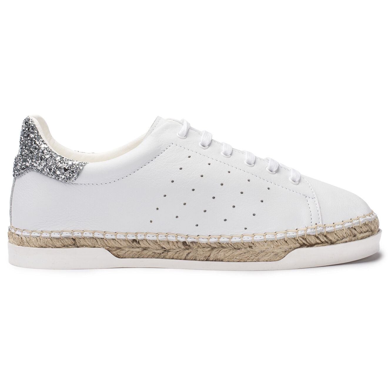 Canal Saint Martin Baskets espadrilles en Cuir Lancry Glitter blanc/argenté