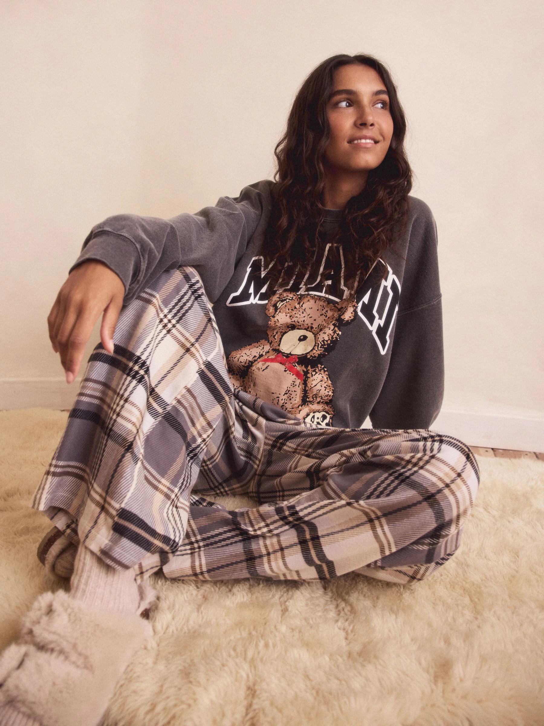 Neutraal geruit - Textured Pyjama Bottoms