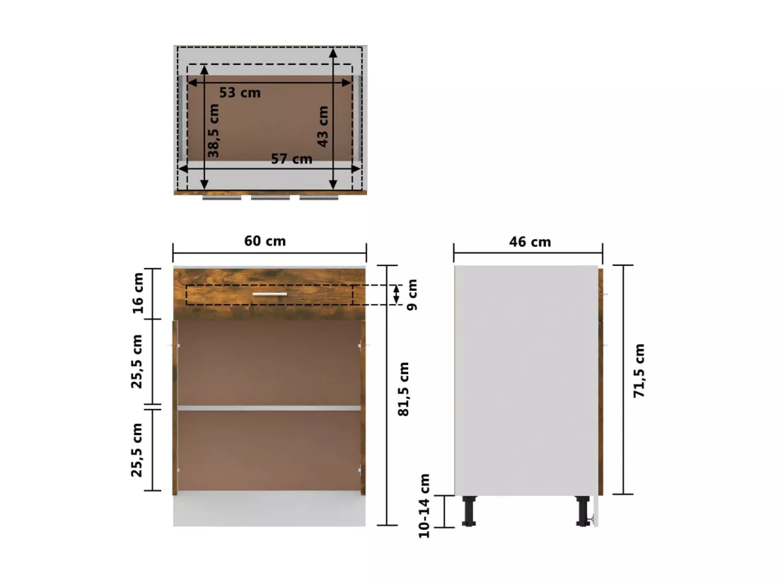 Armoire de plancher à tiroir 