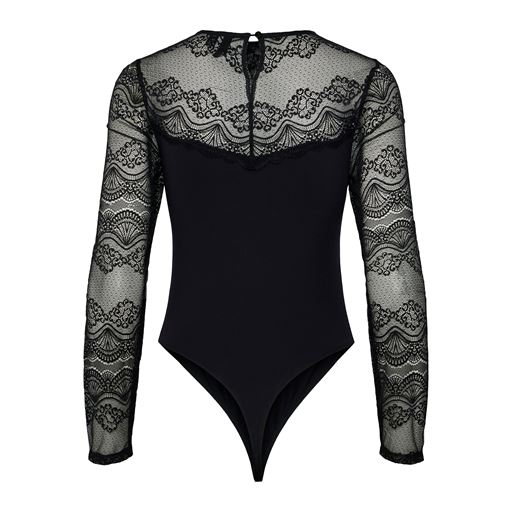 Pieces Sinna Langærmet Bodystocking, Black, M