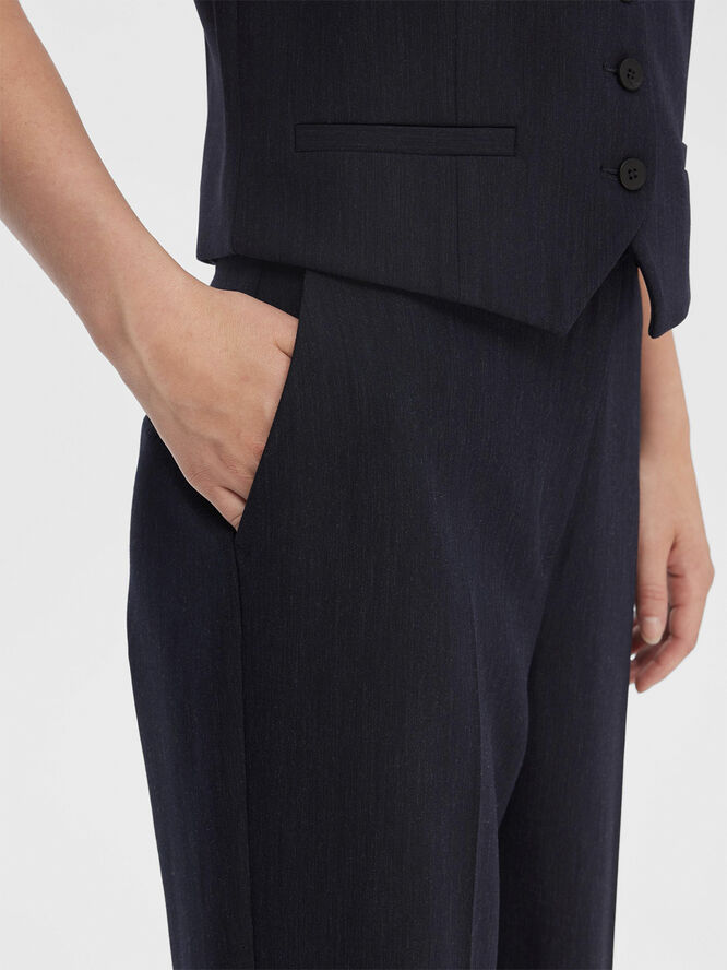 Selected Femme SLFRITA MW WIDE PANT DARK SAP MEL N Dark sapphire/melange