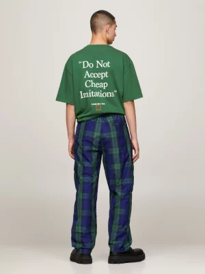 Calças cargo xadrez tartan Tommy x Awake NY