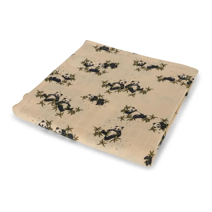 Konges Sløjd Lange d'emmaillotage en coton bio Panda | Beige