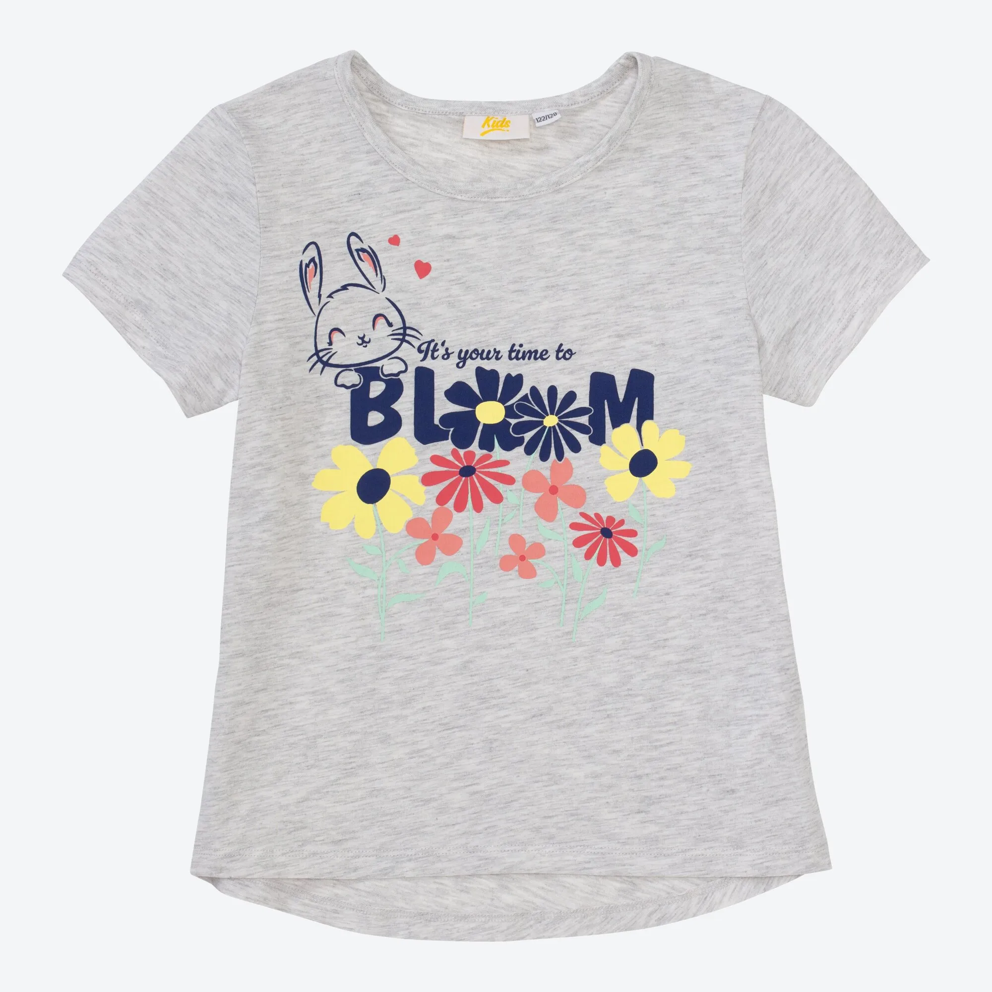 Mädchen-T-Shirt mit Blüten-Frontaufdruck
