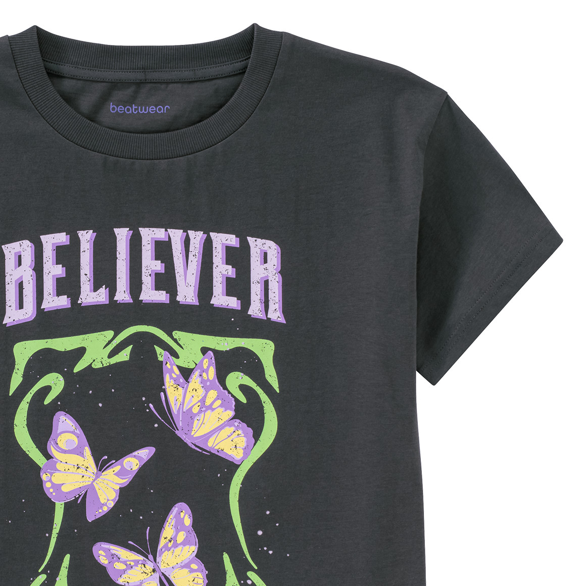Beatwear Mädchen T-Shirt mit Print dunkelgrau