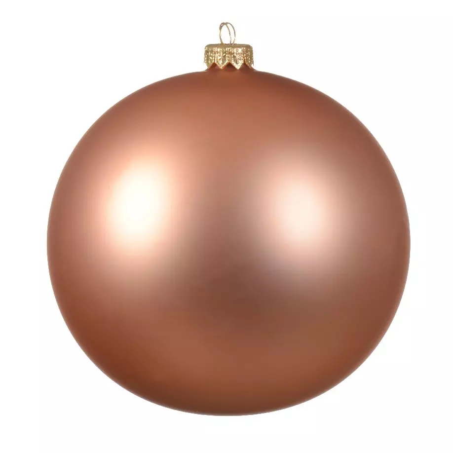 Lot de 6 boules de Noël en verre (D80 mm) Arctique mates Rose pétillant