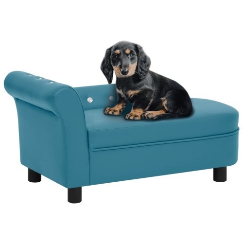 sofá oval turquesa para cães vidaxl