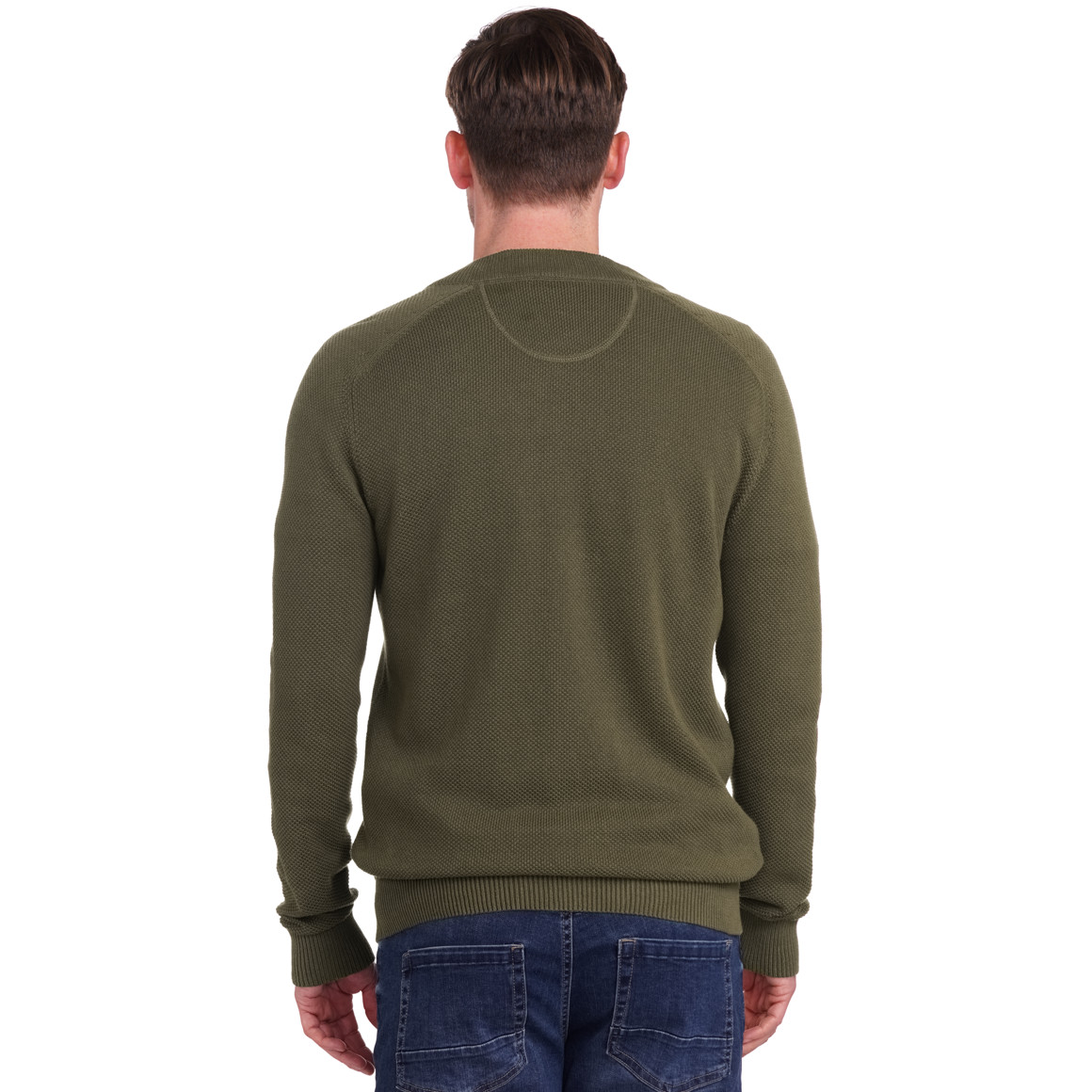 VanVaan Herren Strickjacke mit Reißverschluss dunkeloliv
