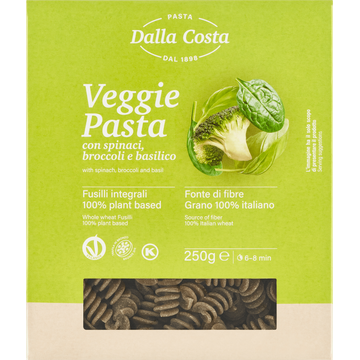 Dalla Costa Veggie Pasta with Spinach, Broccoli and Basil 250 g