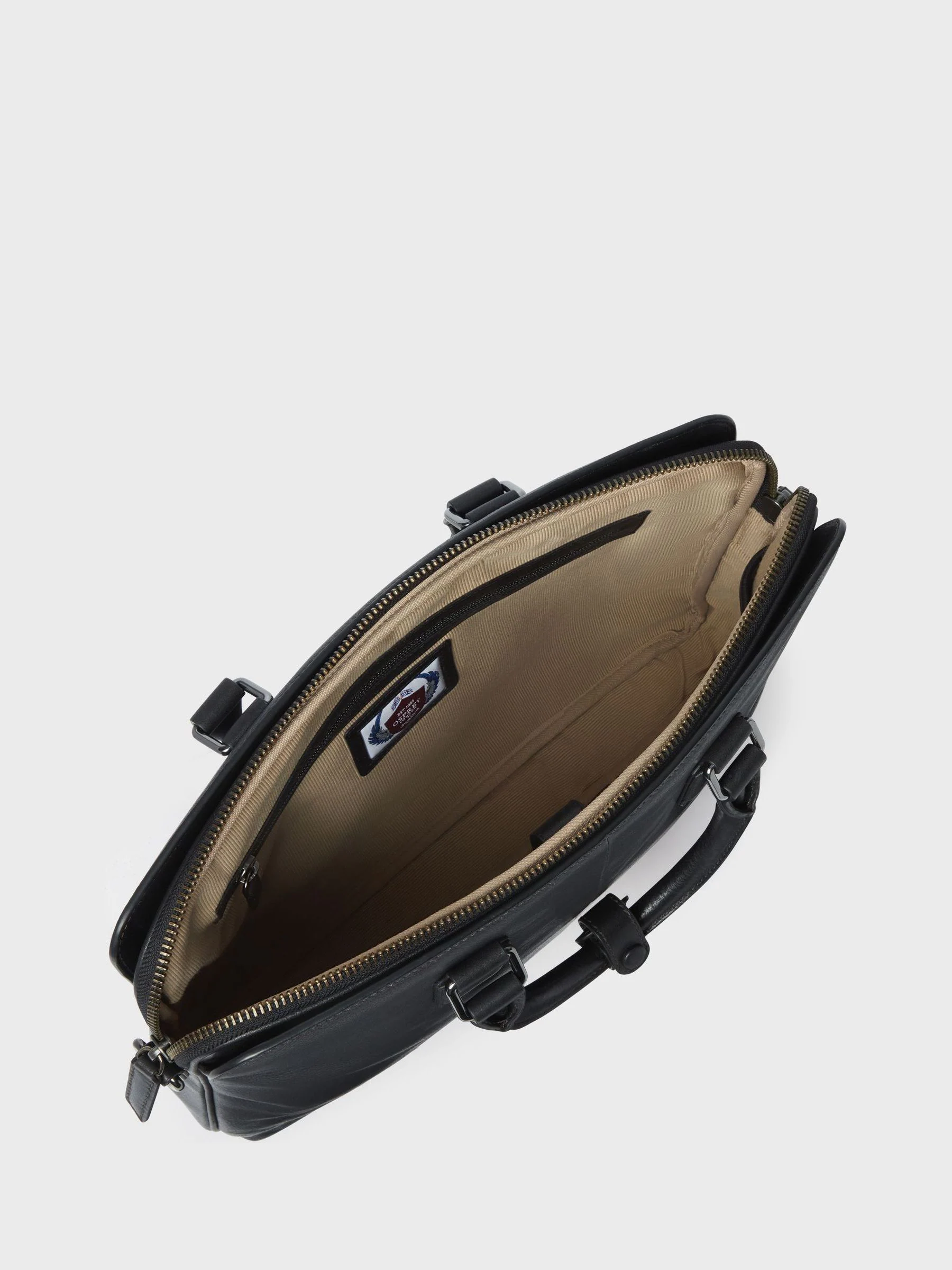 Zwart - Osprey London The Compass leren laptoptas