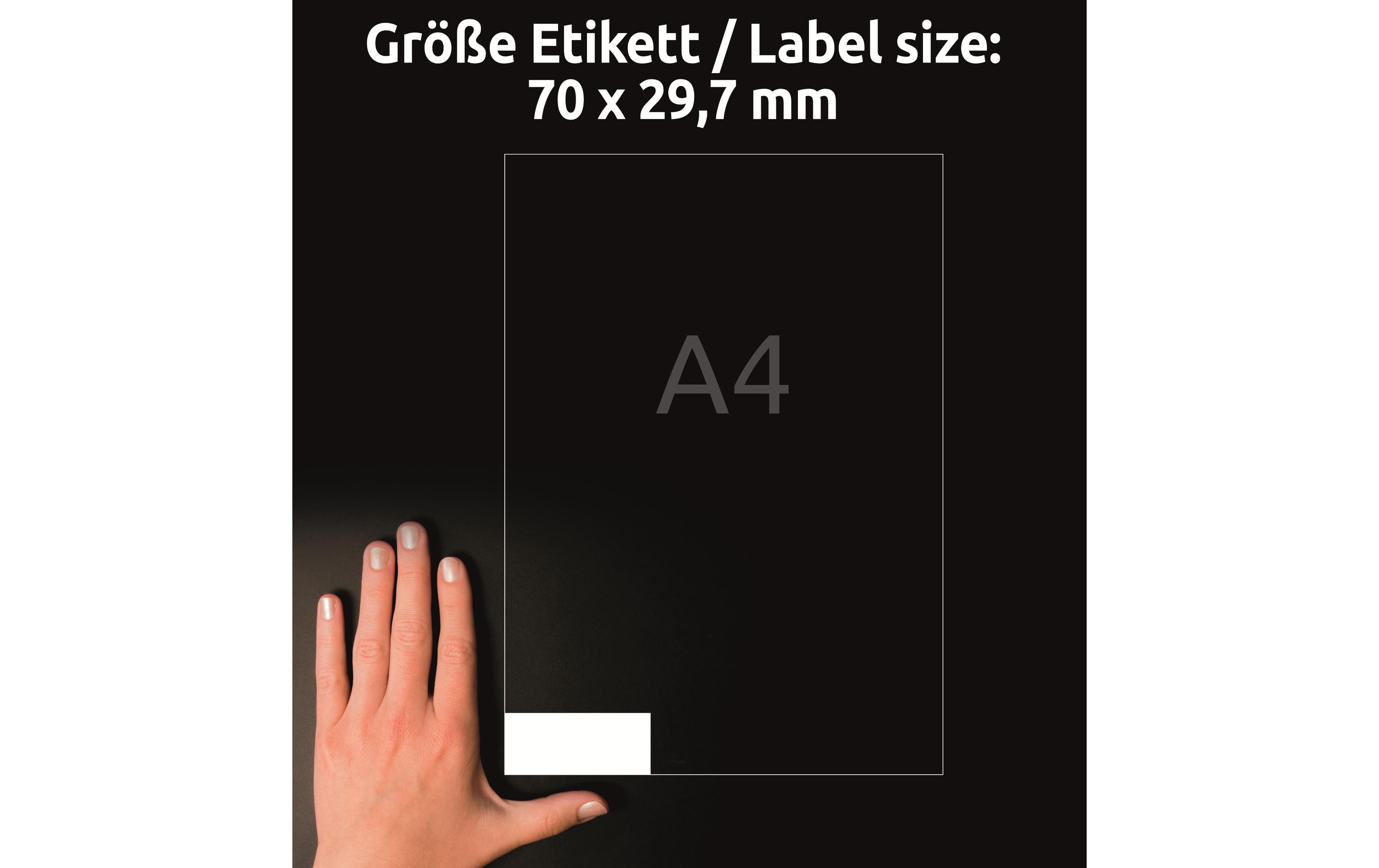 Universal-Etiketten 3489 70 x 29.7 mm, 100 BlattWeisse Aufkleber, permanent haftend