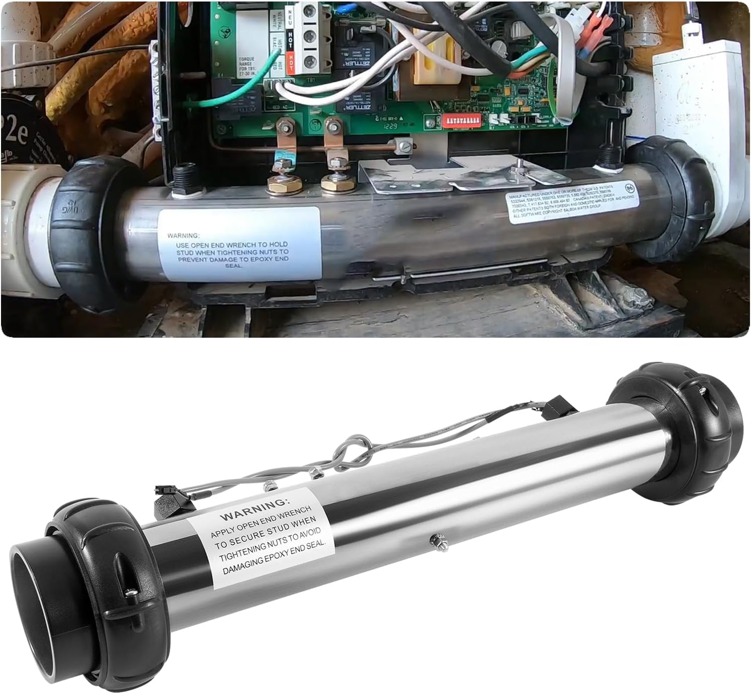 Bonbo 58083 Heizungseinheit Ersatz für Balboa 25-175-1010 M7 VS 5,5 kW, 220 V Spa-Heizung, Montage Whirlpool-Heizelement mit Doppelsensoren, Alternative zu # 26-58083-7S-KS, 26-0807-7S-KS usw