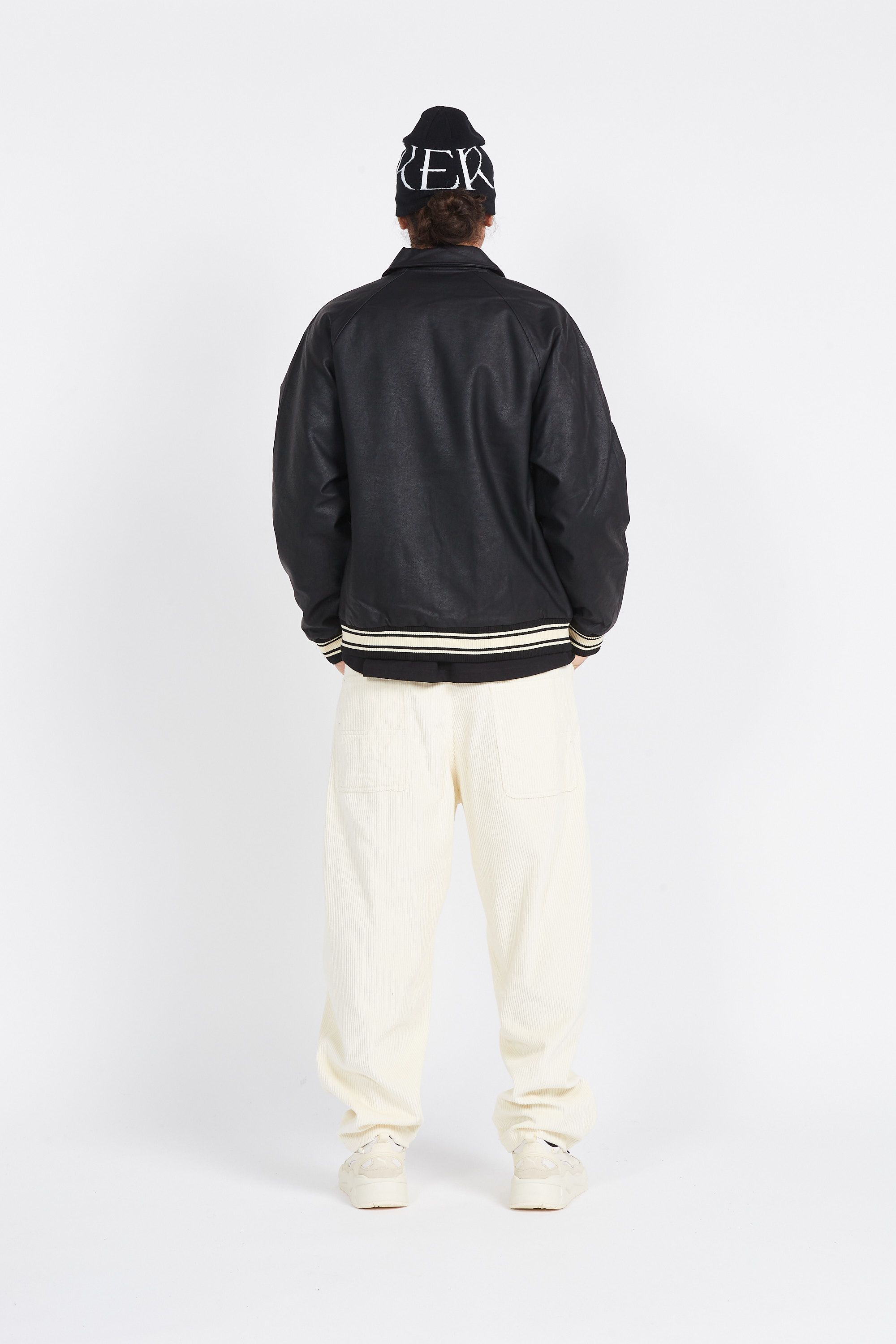 JACKER Veste College Faux Leather Jacket Noir