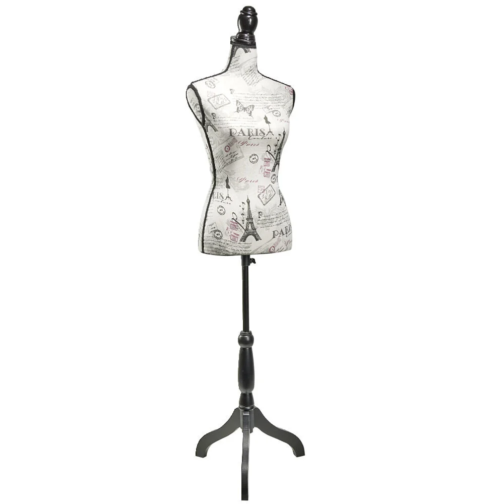 Buste femme en mousse sur pied motif Paris 37x28xH168cm