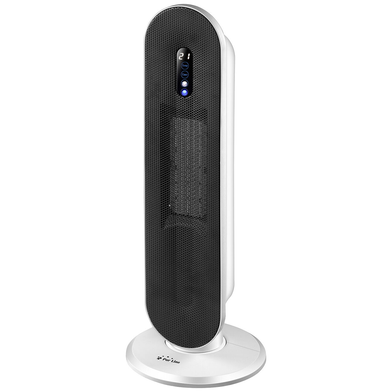 Purline Chauffage tour céramique noir/blanc - 23x23x64 cm