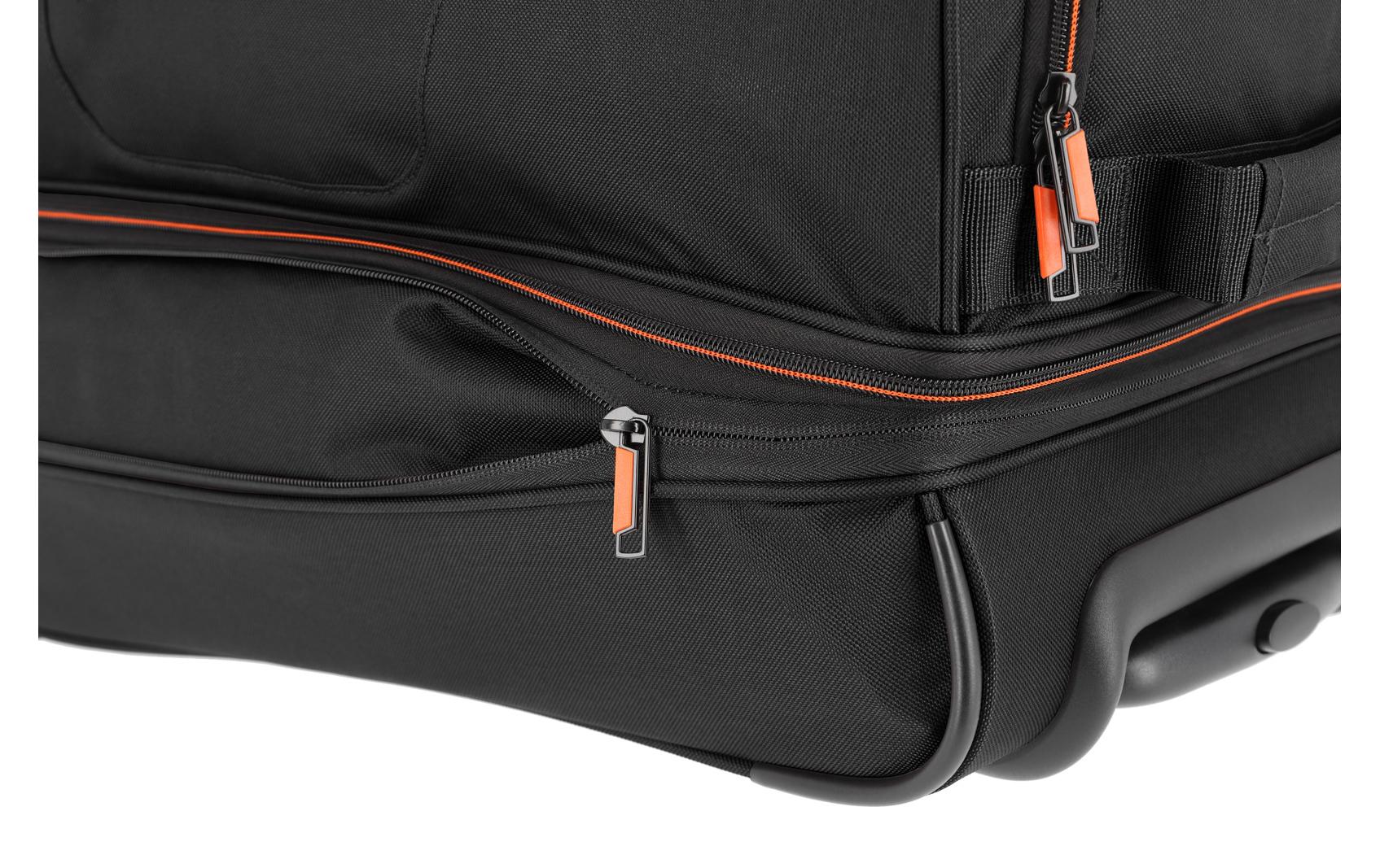 Reisekoffer BASICS Schwarz 55 cmSportliche Trolley Reisetasche für variable Gepäckmengen
