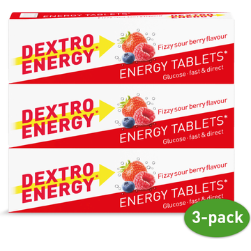 Dextro Energy Tabletten Fizzy Sour Berry 3 Stuks