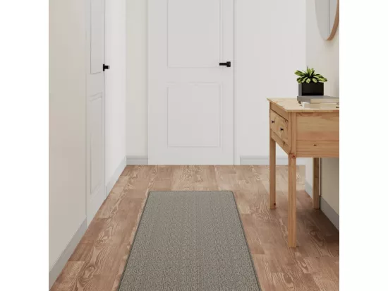 Tapis de couloir aspect sisal argenté 50x150 cm
