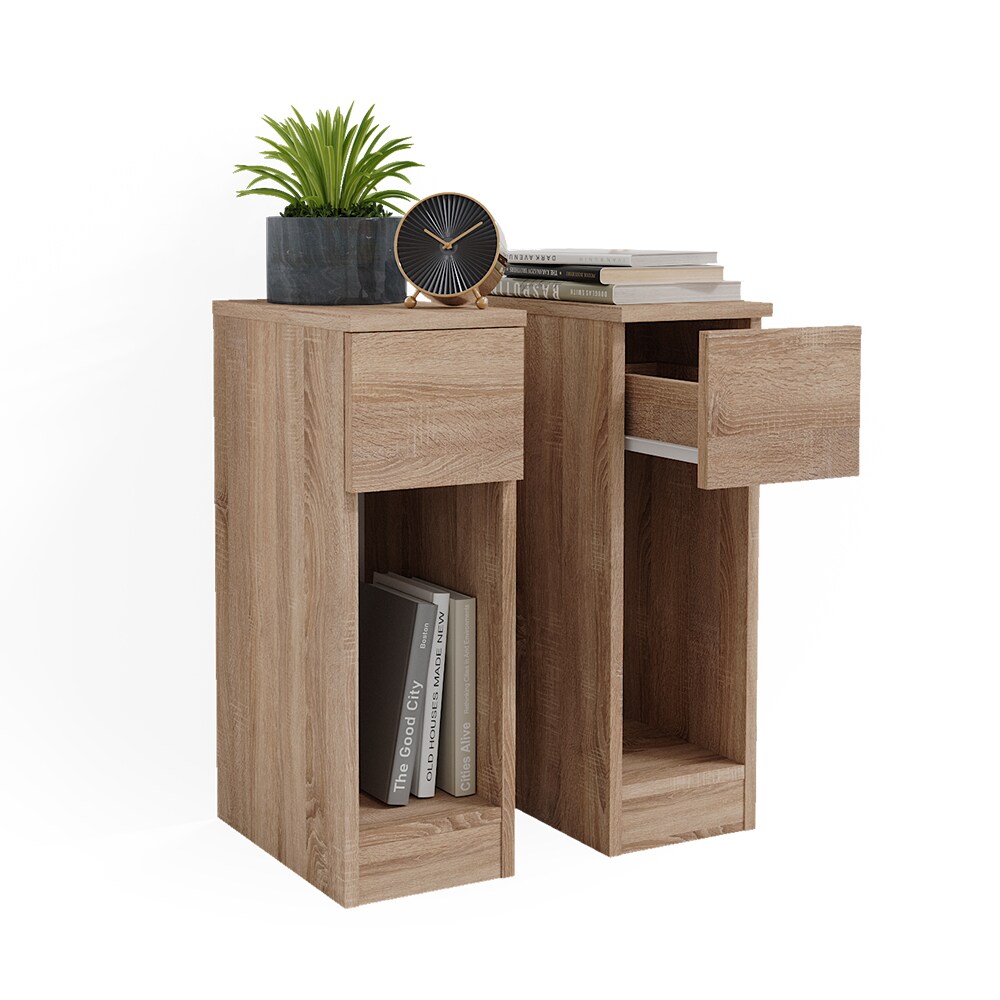 Vicco Nachttisch Enton sonoma, Schlafzimmerkommode 20x60 cm 2er Set