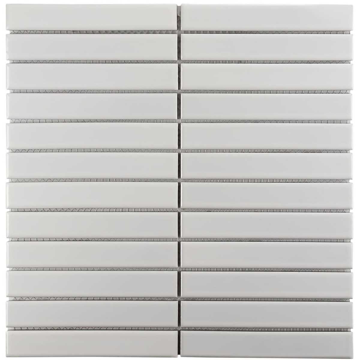 Tegelsample: The Mosaic Factory Sevilla smalle vinger 2.2cm mozaïek tegels 30x30 wit