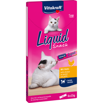 Vitakraft Liquid Snack met Kip en Taurine, 6 Stuks