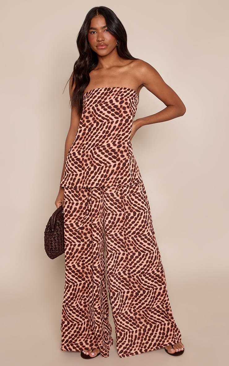Multicolore Haut Bandeau Long Imprimé En Mousseline Co-ord