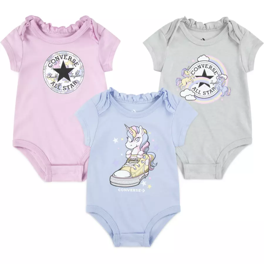 Converse 3er-Pack Bodys lilablaugrau