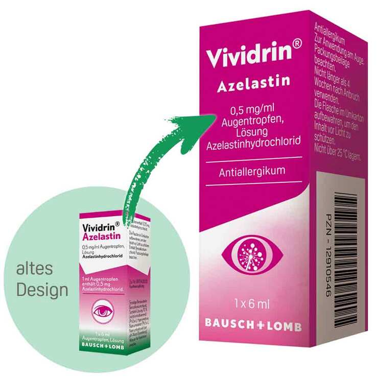 Vividrin® Azelastin Augentropfen Akuthilfe bei Heuschnupfen und Allergien, 6 ml