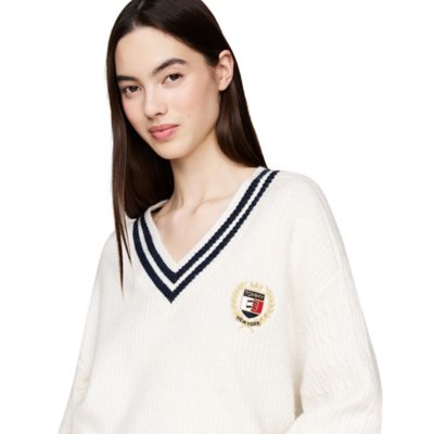 Pull femme Vnck Crest Cable TOMMY HILFIGER