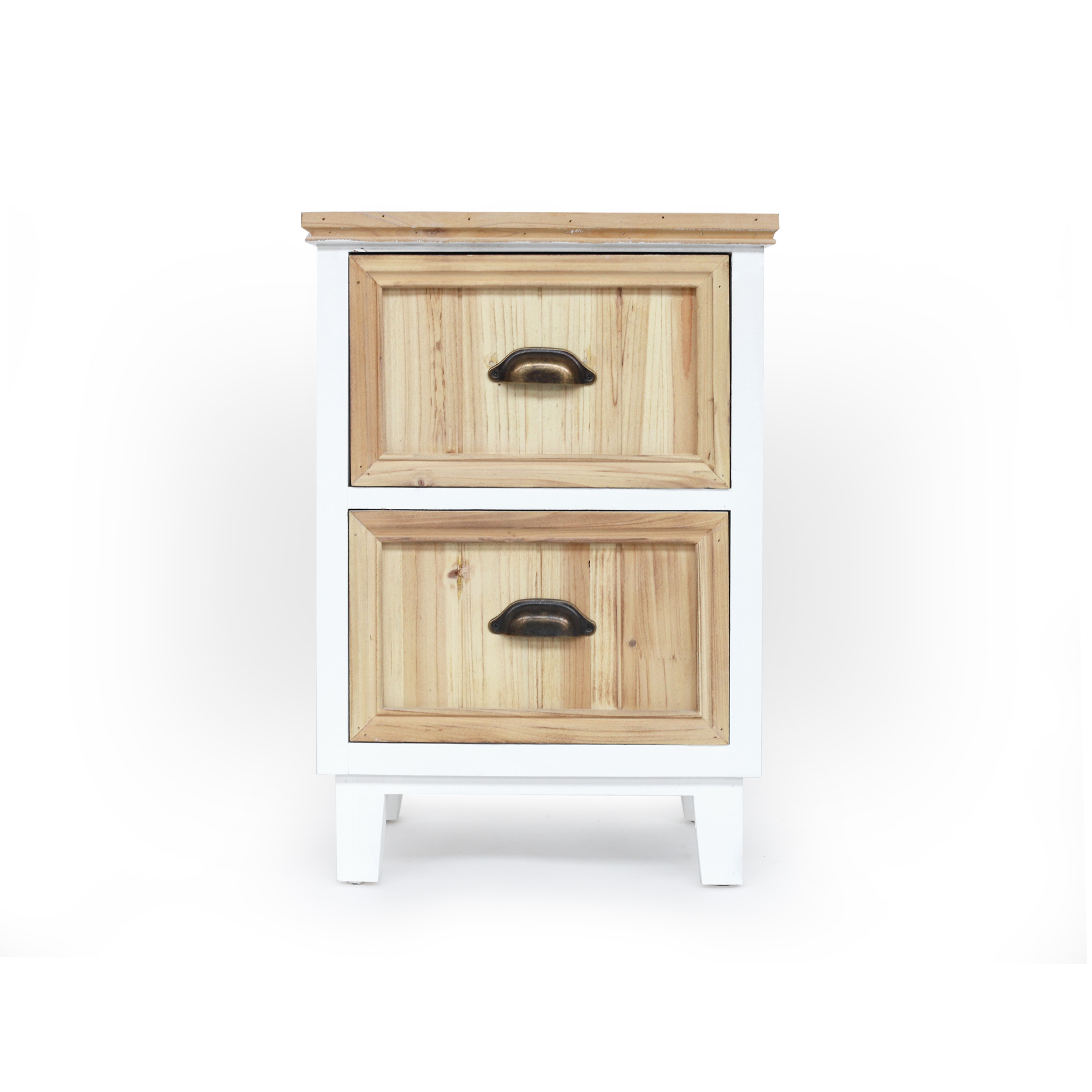 Kommode weiß-natur, H 60 cm, B 42 cm, L 31 cm von fischer's lagerhaus