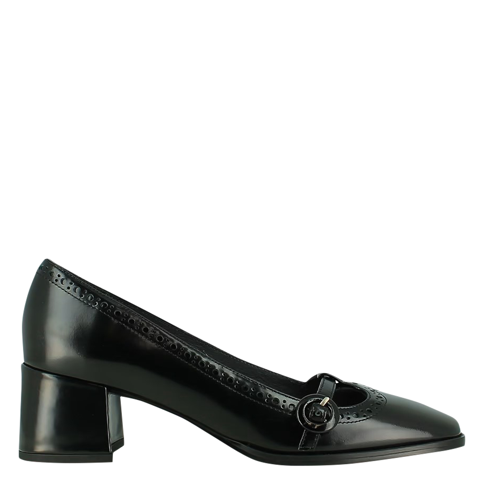 DEB - Babies vintage en cuir vernis | Noir