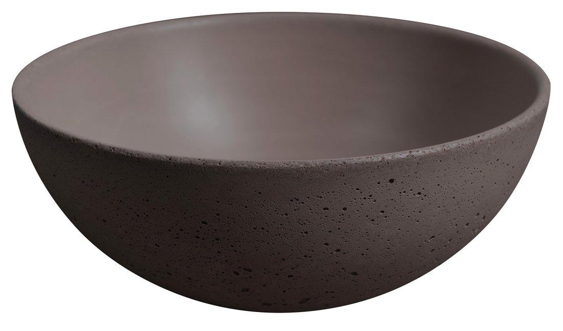 Sapho Minor toilet waskom beton 26cm donkerbruin met houder rechts