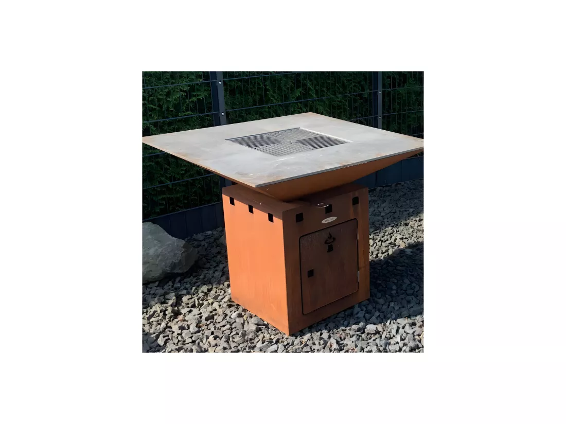 Barbecue brasero en acier Cube Surface de cuisson 102 cm