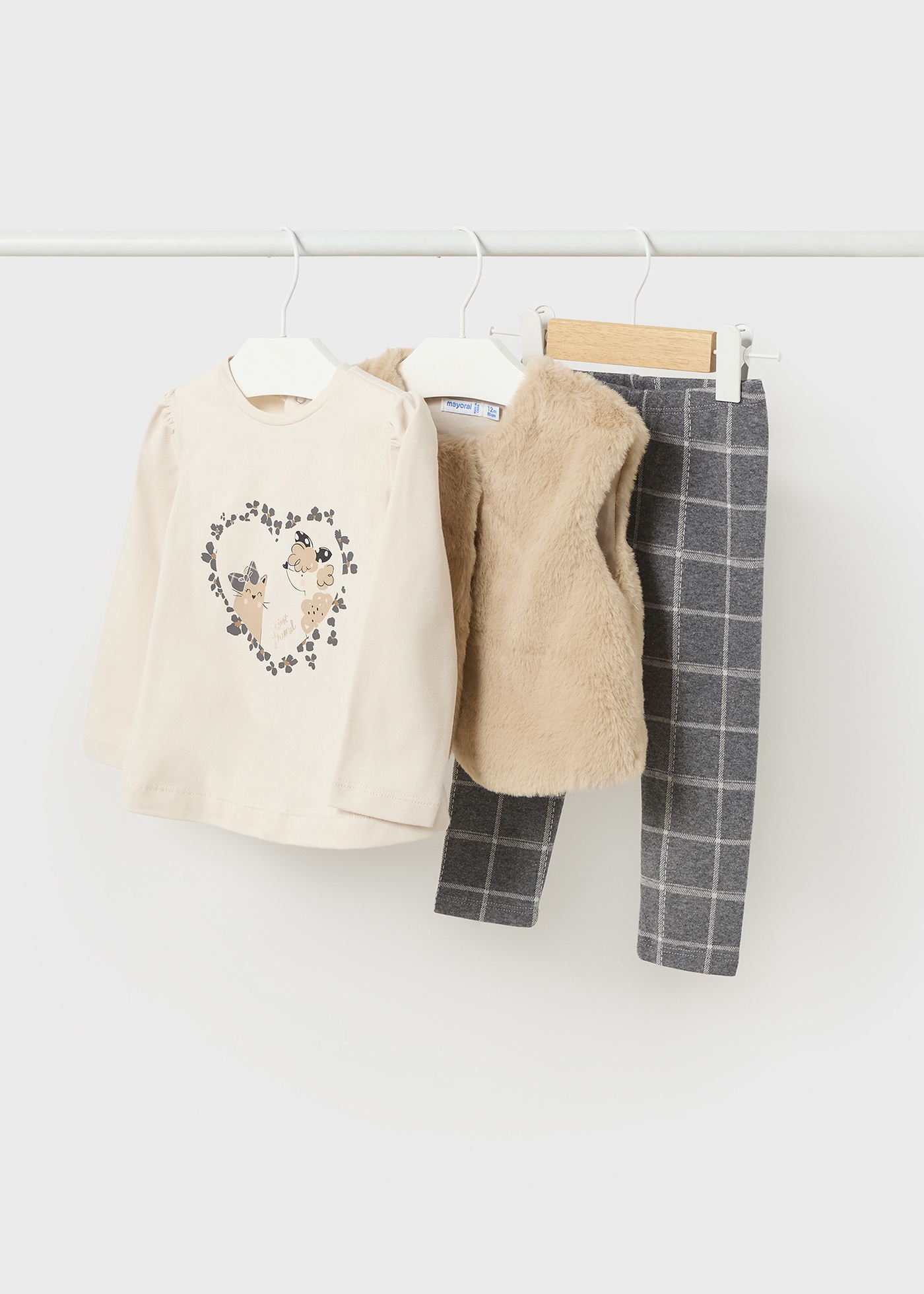 Conjunto de 3 peças de colete de pele sintética para bebê