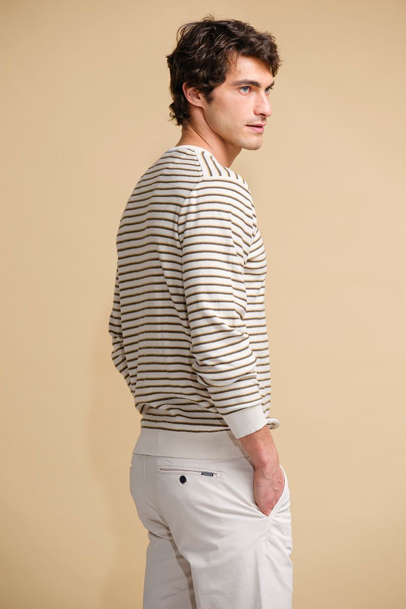CAMISOLA DE MALHA ÀS RISCAS