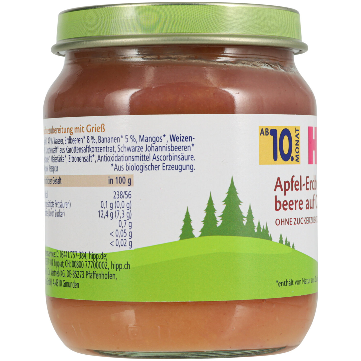 Hipp Apfel Erdbee & Johannisbeere Griess +10 Monate