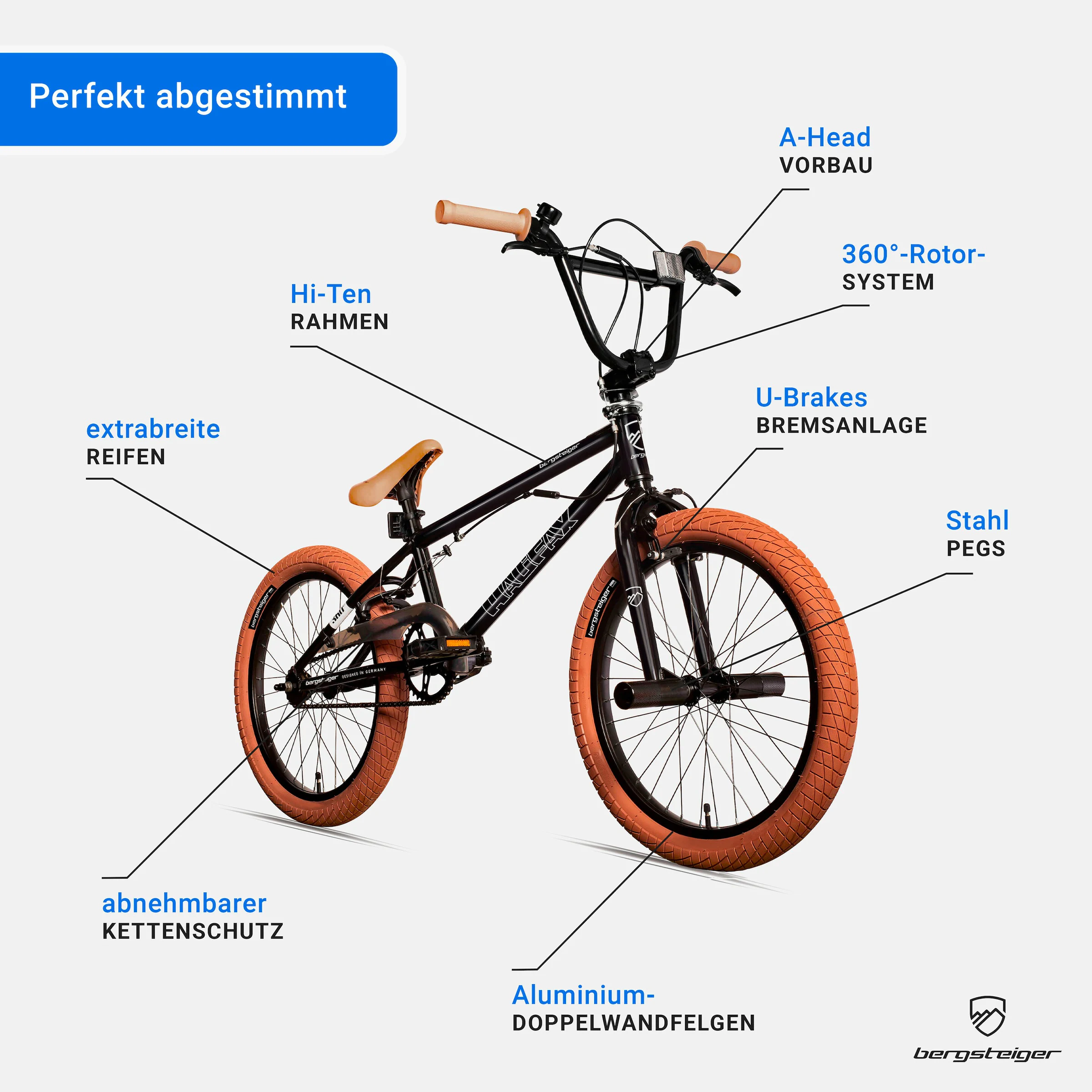 Bergsteiger BMX Halifax 20 Zoll | black gum