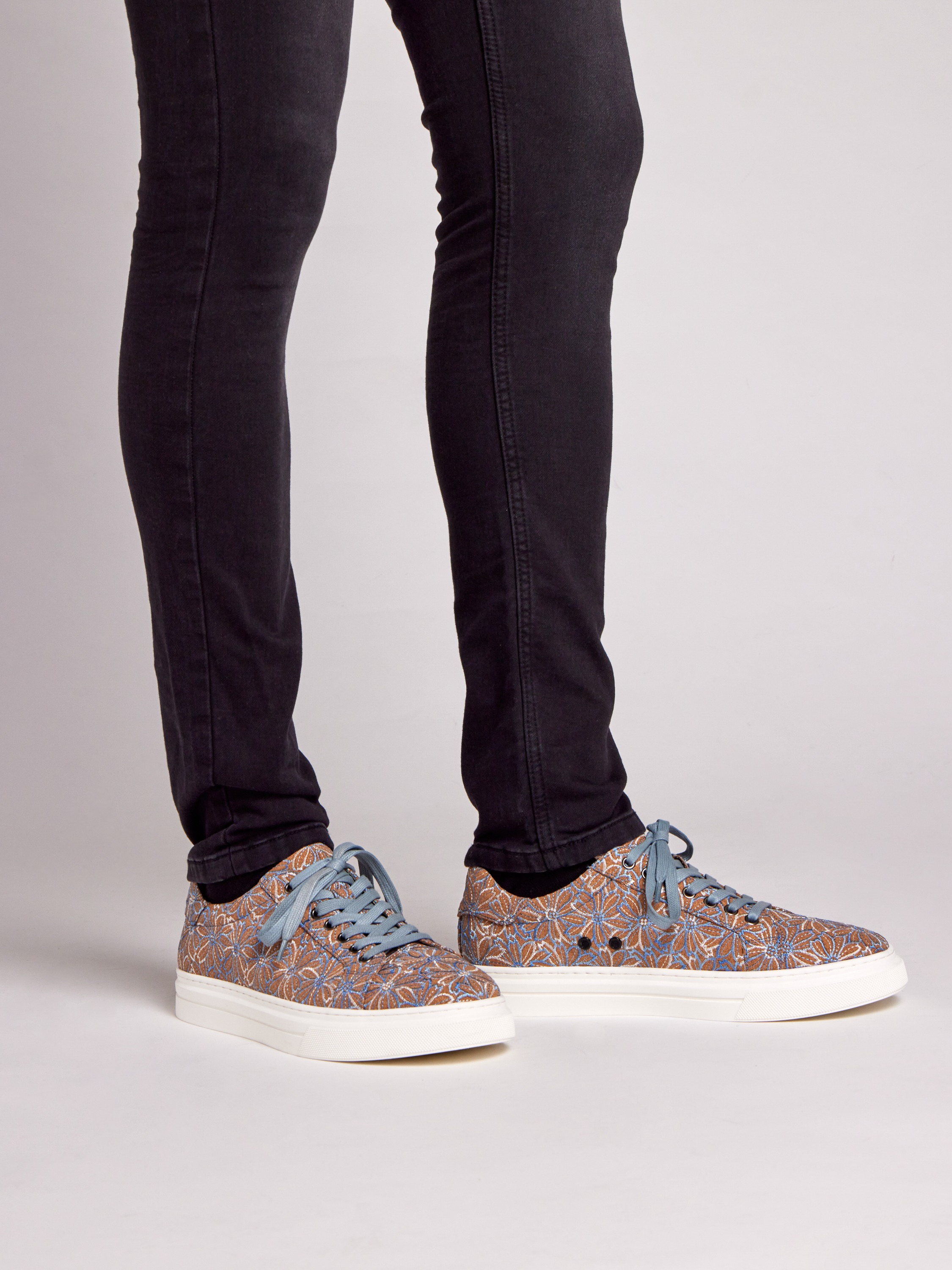 Blue Cork Flower Sneakers