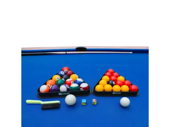 Billard Américain convertible table 6places KITBILL 6Ft - 206,5 x 116,5 x 80 cm Plateau dînatoire et accessoires inclus - Beige