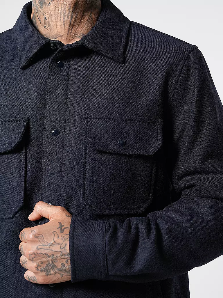WOOLRICH Daunenjacke - Overshirt ALASKAN MELTON blau