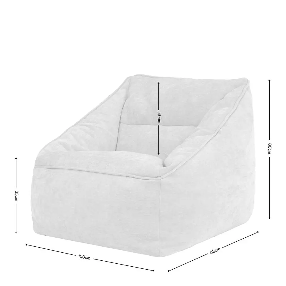 icon Zitzak Natalia - Chenille Zitzak Fauteuil - Beige