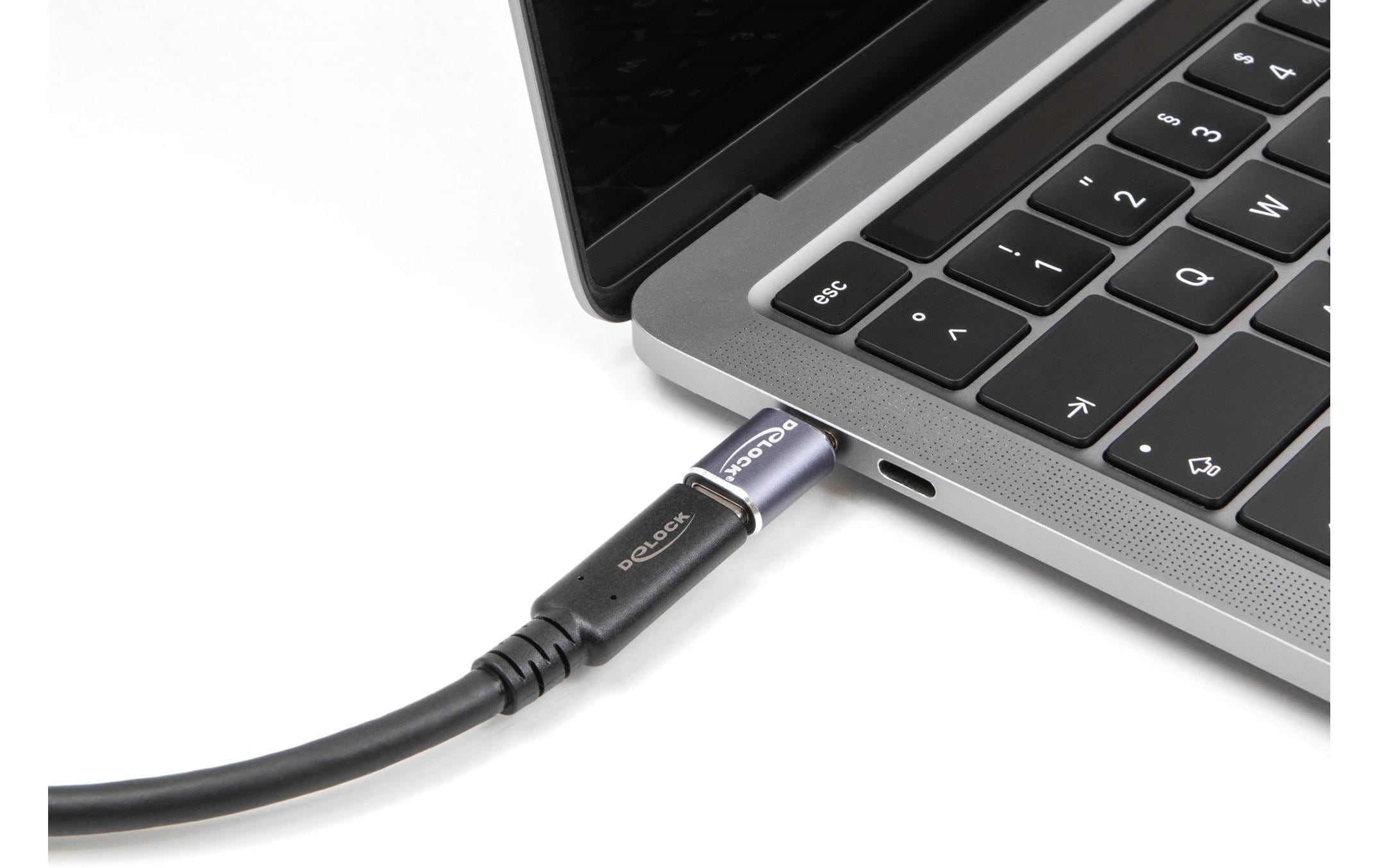 USB-Adapter 40 Gbps Portschoner USB-C Stecker - USB-C BuchseDelock USB Adapter 40 Gbps USB Type-C PD 3.1 240 W Stecker zu Buchse Portschoner 8K 60 Hz Metall