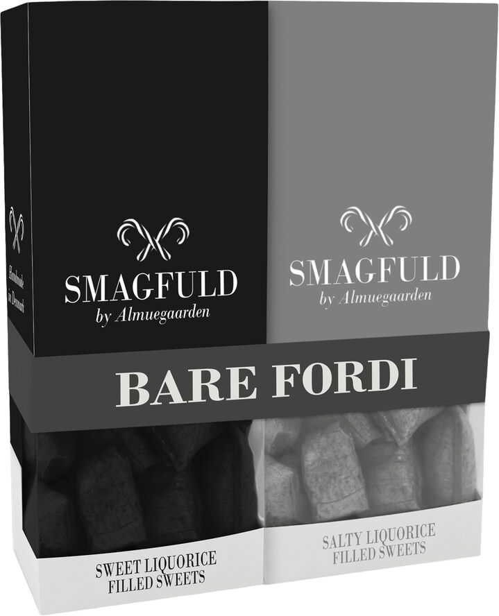 SMAGFULD by Almuegaarden Smagfuld Gavepakning - BARE FORDI (sort/grå) Grå & sort