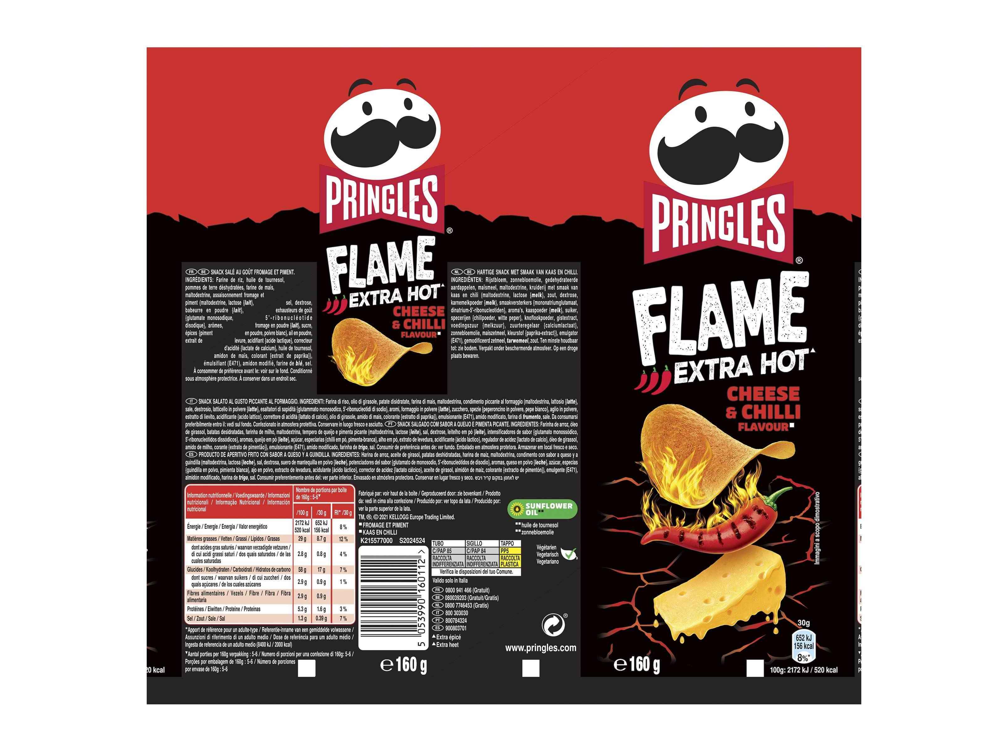 APERITIVO PRINGLES FLAME QUEIJO & CHILLI 160G