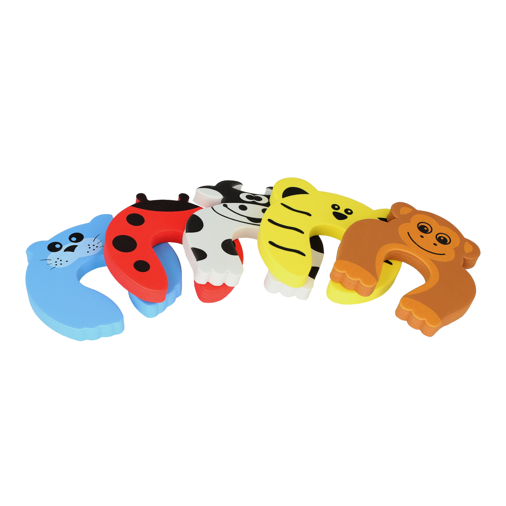 (5er Set) Tier Türstopper Klemmschutz Fingerschutz Kindersicherung aus Schaumstoff - Div. Farben