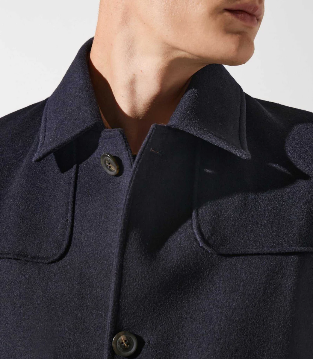 Manteau en laine cachemire marine ITALO