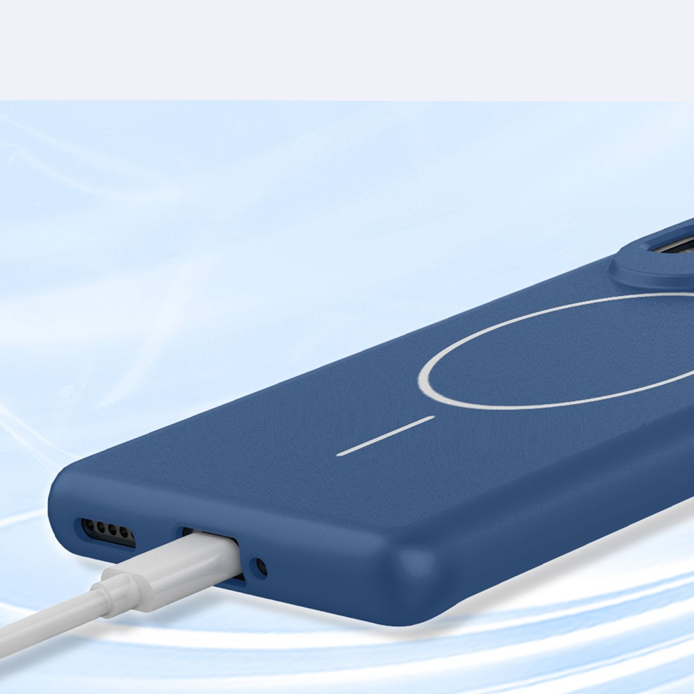 Samsung Galaxy S25 FE Gummi Case Hülle mit Kameraschutz MagSafe-Modul - Dunkelblau (Matt)