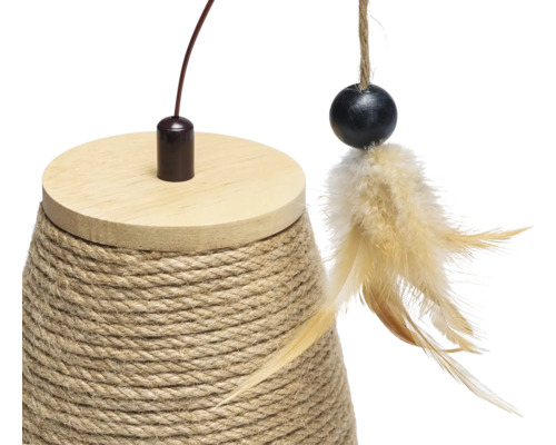 Krabmeubel ontworpen door Lotte, kattenspeeltje Tumble Mae, 15 x 15 x 18 cm, sisal, hout